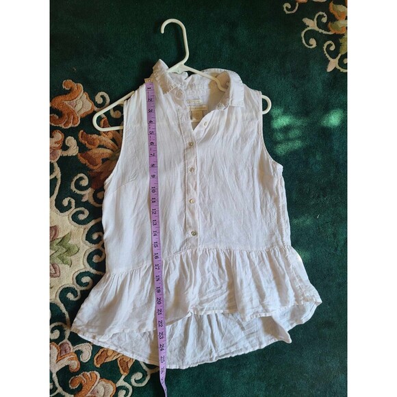 Catherine Malandrino 100% Linen Minimalist Tomato Girl Clean Girl Top Small S - Picture 5 of 6